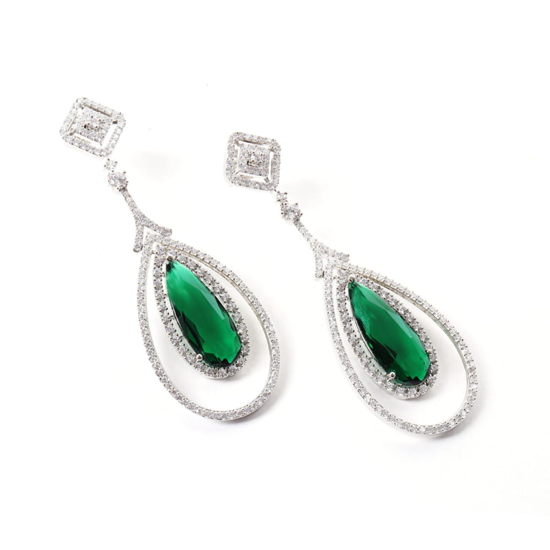 Arina Emerald Drop Earrings