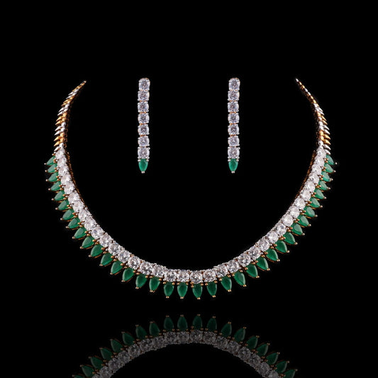 Emerald Drops Necklace Set