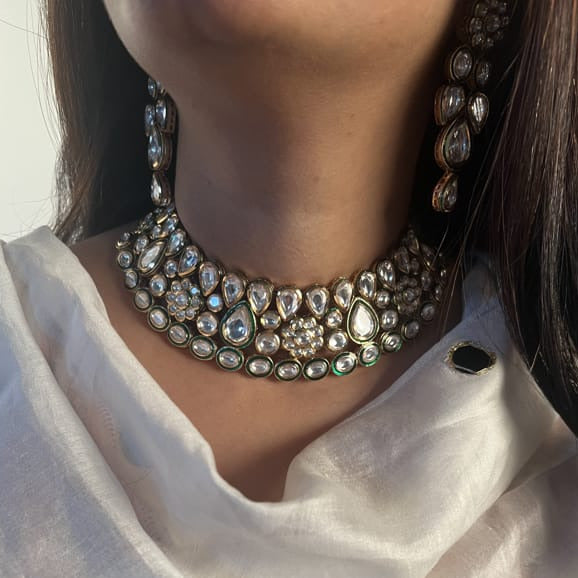 Amrapali Choker Amrapali Kundan Necklace Set – Bubberjewels