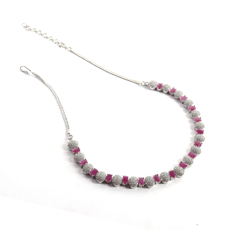 Irisa Ruby Colored Necklace Set